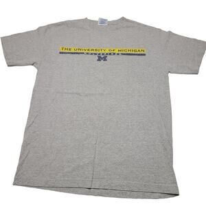 Michigan Wolverines Men's Medium T-Shirt Gray Short Sleeve Vintage NCAA